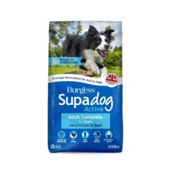 Burgess Supadog Active With British Chicken & Beef Dry Dog Food - 12.5kg By Burgess