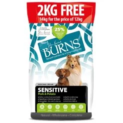 Burns Adult Original Sensitive Pork Dry Dog Food - 12kg + 2kg FREE By Burns -Deals Happy Paw Food Store Burns Adult Original Sensitive Pork Dry Dog Food 14kg 2