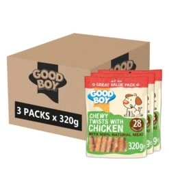 Good Boy Chewy Twists With Chicken Dog Treats - 3 X 320g​ By Good Boy