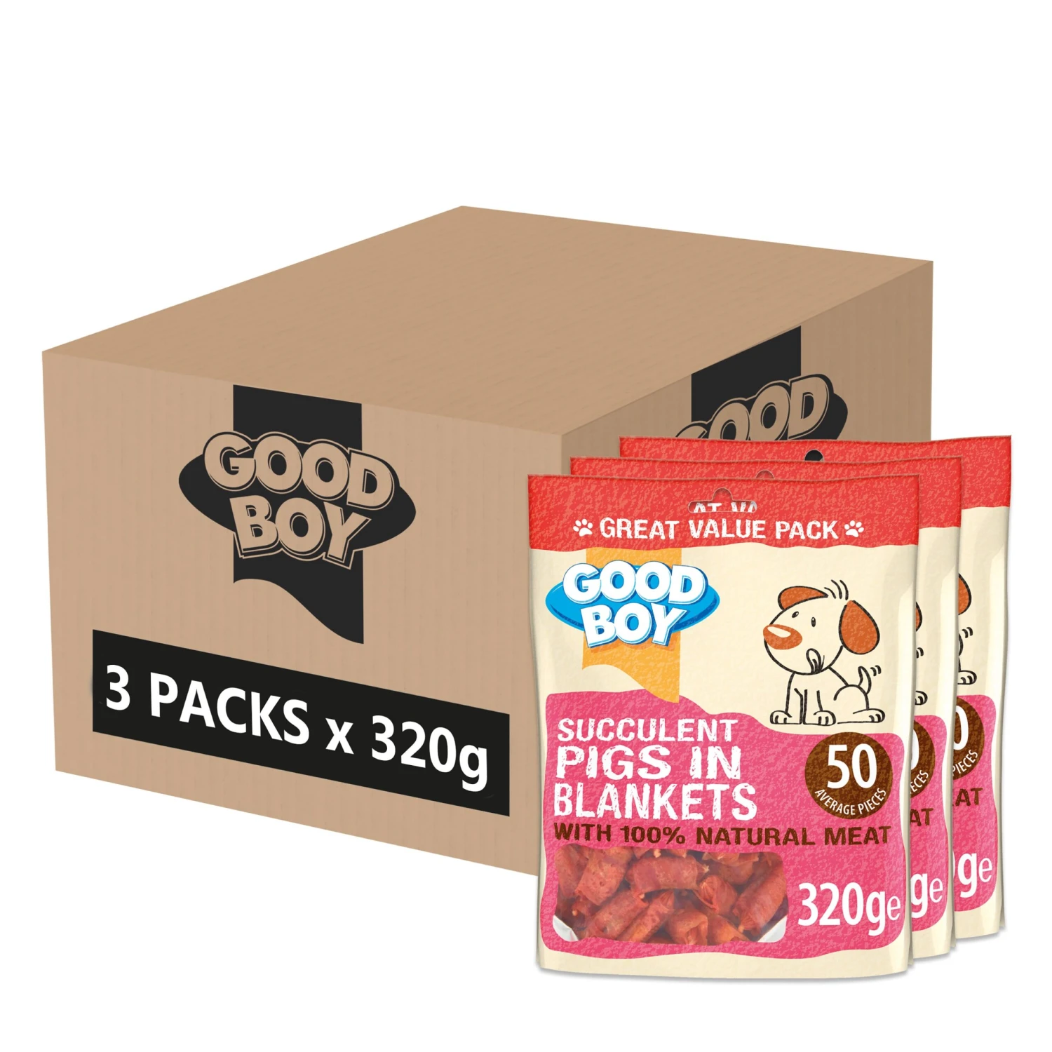Good Boy Pigs In Blankets Dog Treats - 3 X 320g By Good Boy 3 Good Boy Pigs In Blankets Dog Treats - 3 X 320g By Good Boy