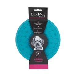 Lickimat Splash Turquoise Treat Feeder For Dogs & Cats By LickiMat -Deals Happy Paw Food Store Lickimat Splash vetshop 1