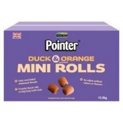 Pointer Duck & Orange Mini Rolls Dog Treats - 12.5kg By Pointer