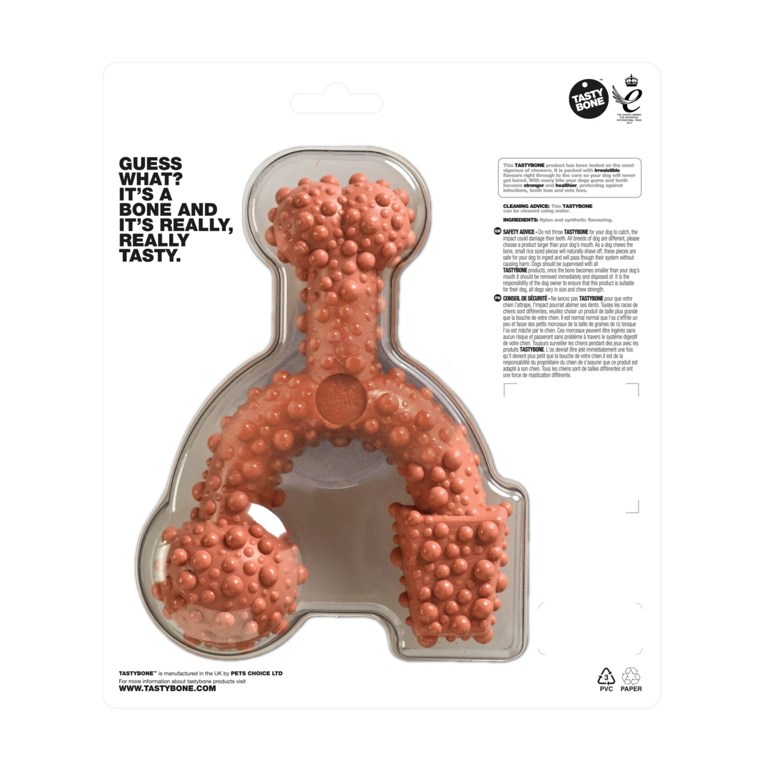 TastyBone Nylon TrioBone Bacon Flavoured Chew For Large Dogs - 426g By TastyBone 4 TastyBone Nylon TrioBone Bacon Flavoured Chew For Large Dogs - 426g By TastyBone - Image 2