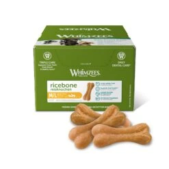 Whimzees Rice Bone Dental Dog Treats - Box Of 50 By Whimzees -Deals Happy Paw Food Store Whimzees Rice Bone Box of 50 2